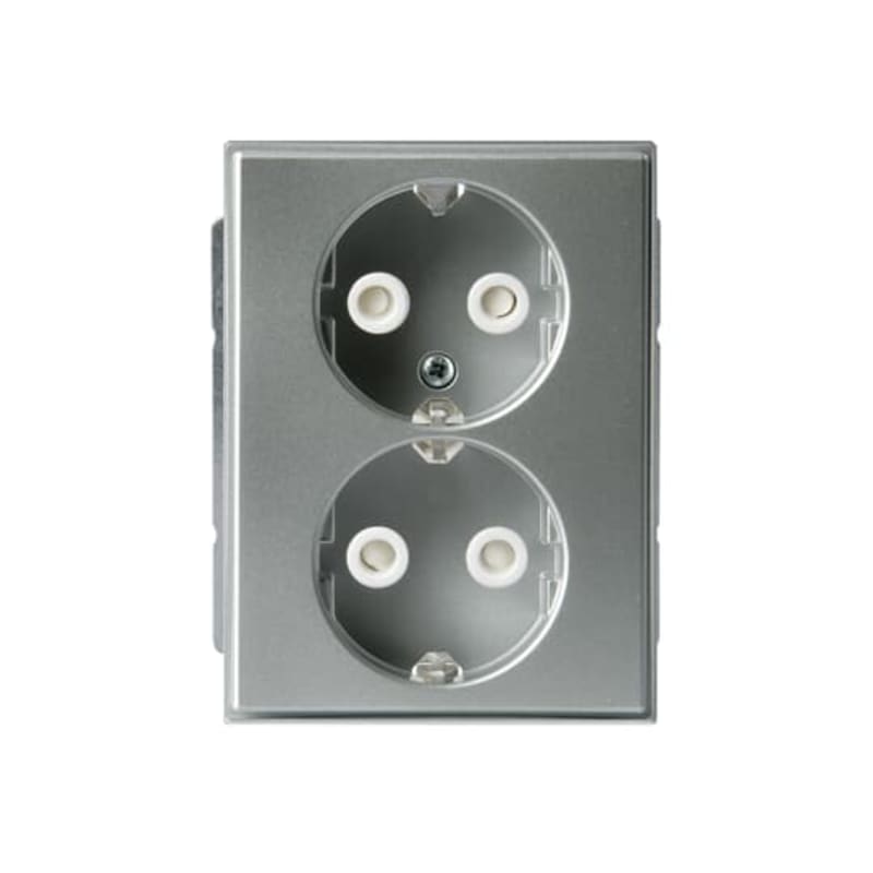 Impressivo In. DBL Socket without Frame Aluminium (2TKA00000441)