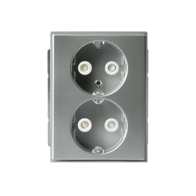 Impressivo In. DBL Socket without Frame Aluminium