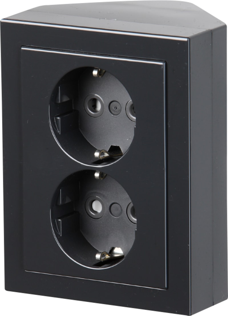 Impressivo ON Double Socket Corner Anthracite (402EE-81)