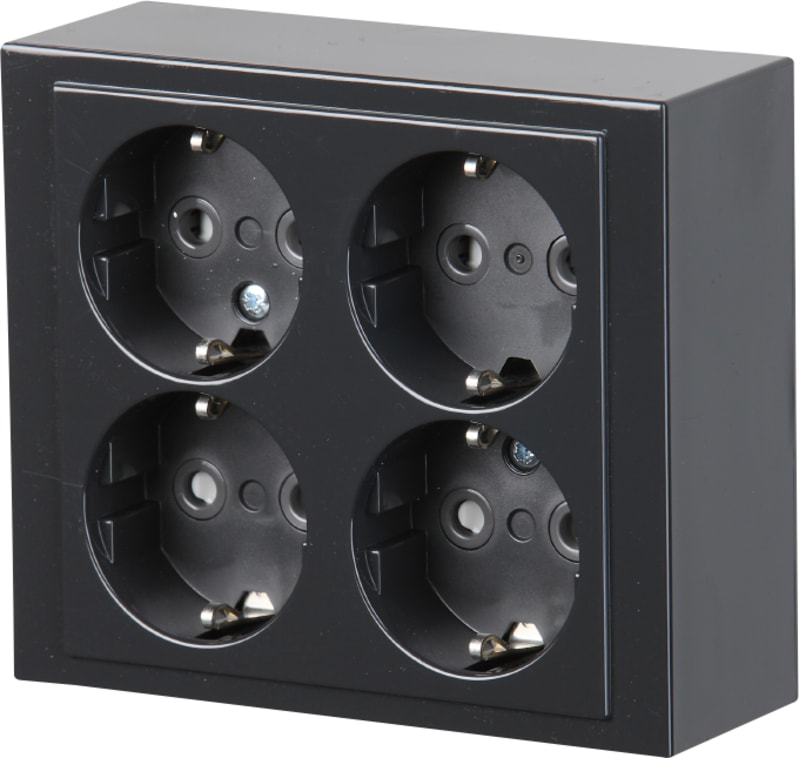ABB 404EA-81 Impressivo Socket Outlet, 4-Way with Earth, Anthracite