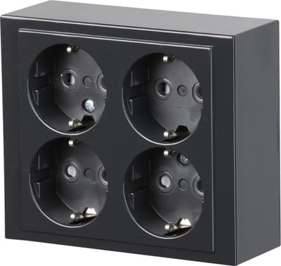ABB 404EA-81 Impressivo Socket Outlet, 4-Way with Earth, Anthracite