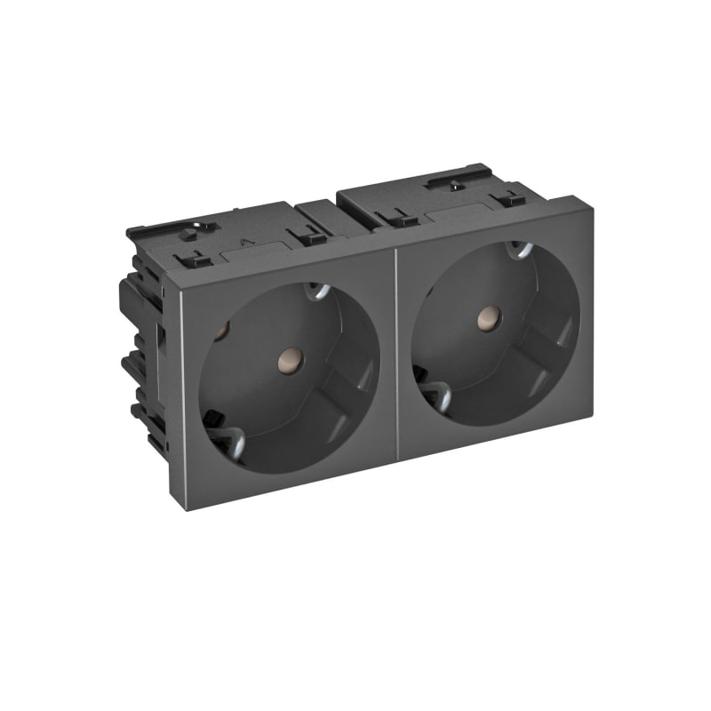 Double socket outlet, 33 gr. black (6120491)