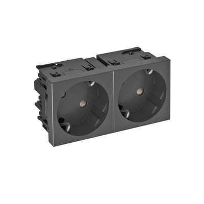 Double socket outlet, 33 gr. black