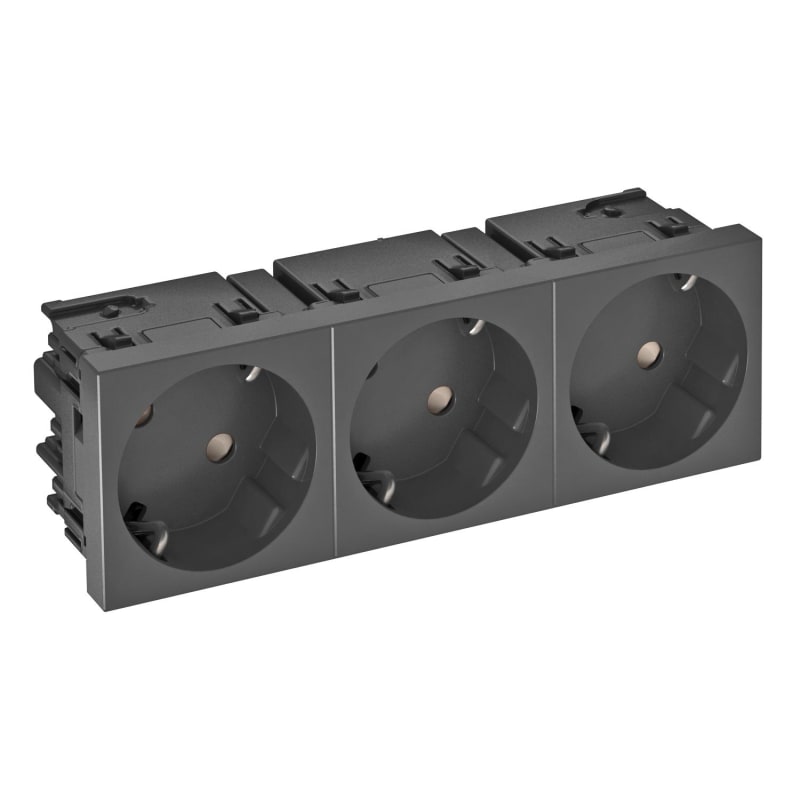 Triple socket outlet, 33 gr. black (6120511)