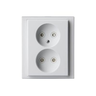 IMPRESSIVO In. Double SOCKET without EARTH WHITE