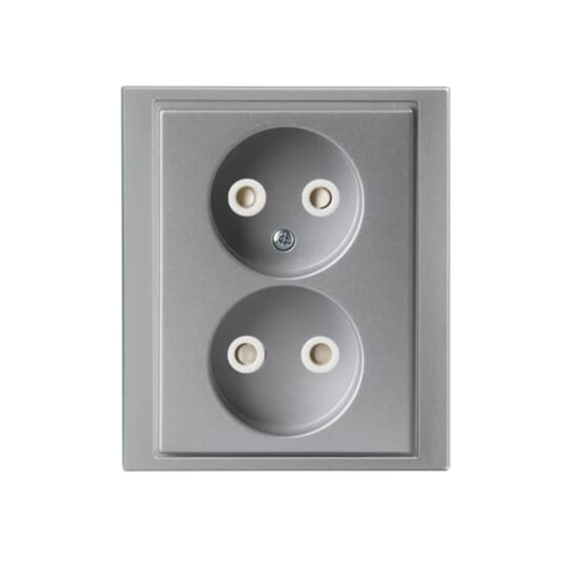 IMPRESSIVO In. Double SOCKET without EARTH Aluminium (2TKA00000338)