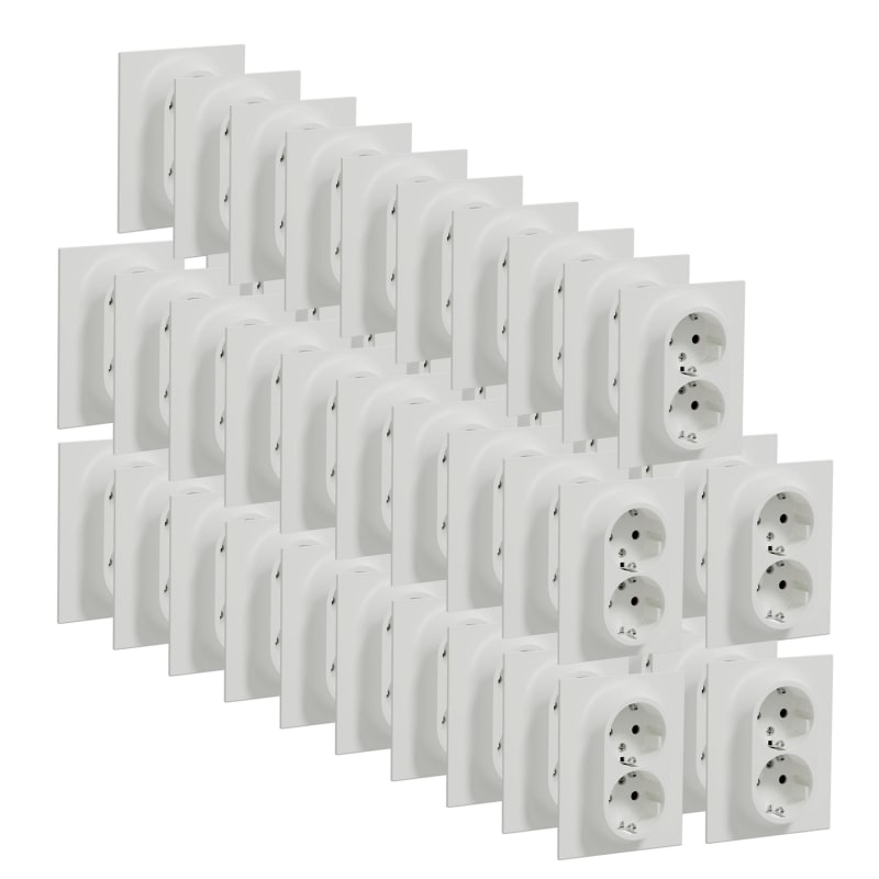 ELKO EKO50142 One Double Socket with Earth IF Push-in Clamp Flush-mounted