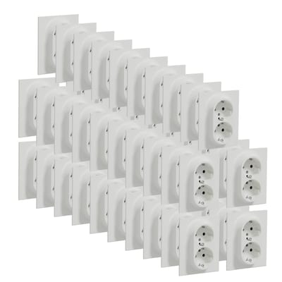 ELKO EKO50142 One Double Socket with Earth IF Push-in Clamp Flush-mounted