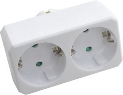 Adapter 2-Way 16A 250V~ IP20 White
