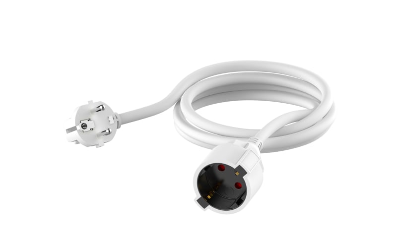 Extension cable WITH EARTH 3M White (20172)