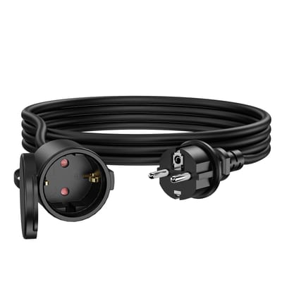 Extension cable 40M IP44 Black WITH Cover
