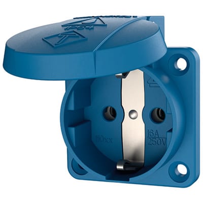 Panel-Mounted outlet SCHUKO blue (11031)