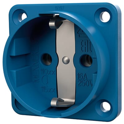 Panel-Mounted outlet SCHUKO blue (11531)