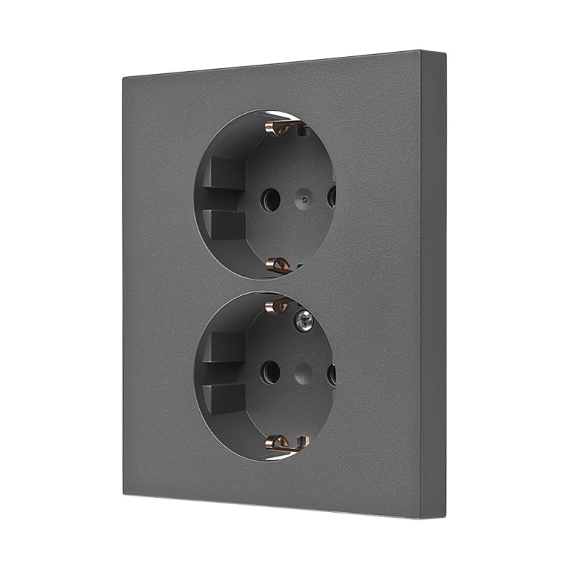 Urmet 1505759 Flush-Mounted Double Socket with Earth, Screw Terminal, S55