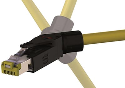 RJI 10G RJ45 plug CAT6, 8P IDC angled