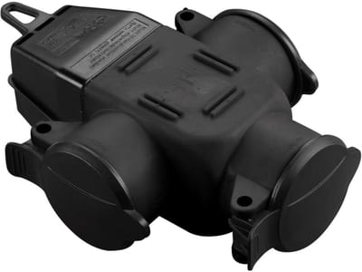 Vix Tools GEL-003A Rubberised Coupler Socket 3-way 16A/250V