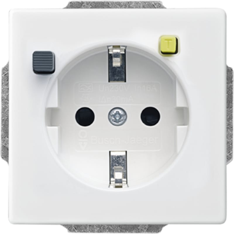 ABB Impressivo Flush-Mounted Socket Outlet with RCD, White (2CCF019491R0001)
