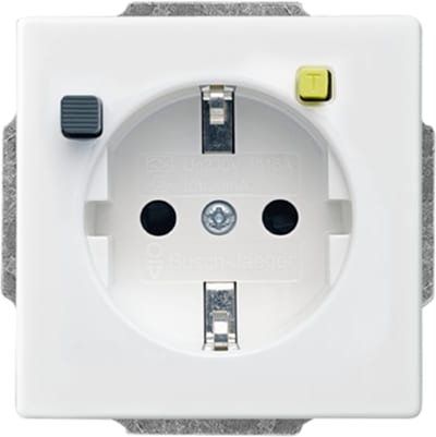 ABB Impressivo Flush-Mounted Socket Outlet with RCD, White