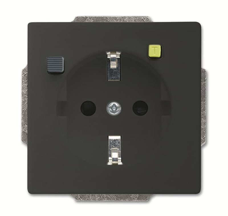 ABB 2CCF019489R0001 ABB SRCD socket outlet Impressivo ; 3120EUC-885 / WZ53.TYZ.6001SK ; UP 16A/230V~ (30MA) black matt IP21