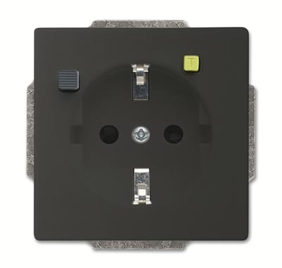 ABB 2CCF019489R0001 ABB SRCD socket outlet Impressivo ; 3120EUC-885 / WZ53.TYZ.6001SK ; UP 16A/230V~ (30MA) black matt IP21