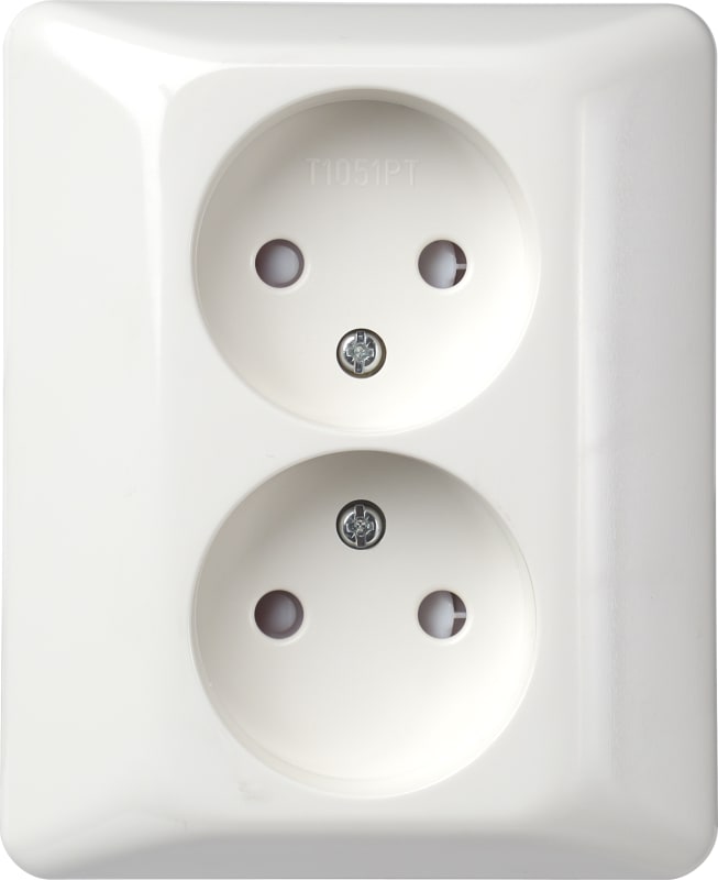 ELKO RS1051 PT Socket Outlet without Earth POLAR WHITE (EKO05737)