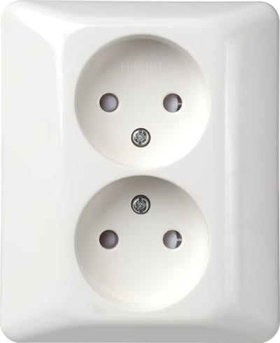 ELKO RS1051 PT Socket Outlet without Earth POLAR WHITE