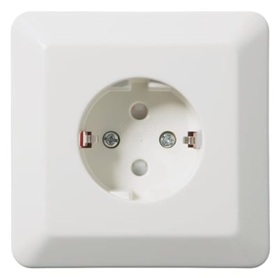 ELKO RS1014 PT Single Socket Outlet with Earth POLAR WHITE