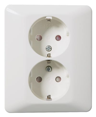 ELKO RS1091 PT Low-Profile Socket Outlet with Earth POLAR WHITE
