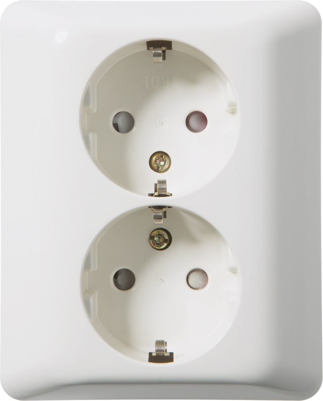 RS 1091 PT split socket outlet POLAR WHITE (EKO05816)