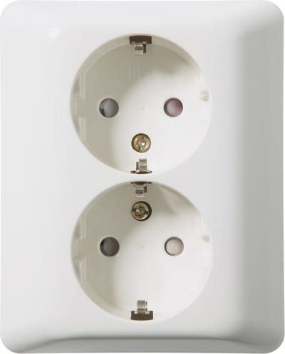 RS 1091 PT split socket outlet POLAR WHITE