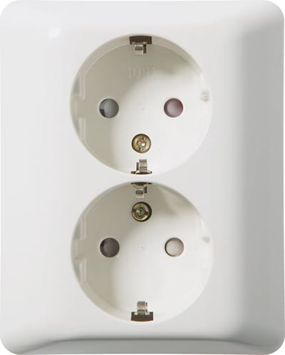 ELKO HS 1091 PT IP21 Socket Outlet with Earth POLAR WHITE