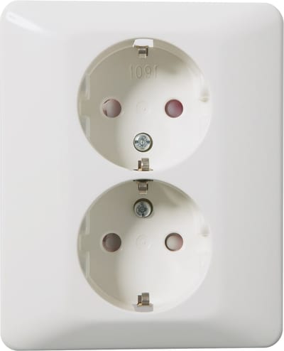 RS1091 PT Split Socket Outlet, Low Profile, Polar White
