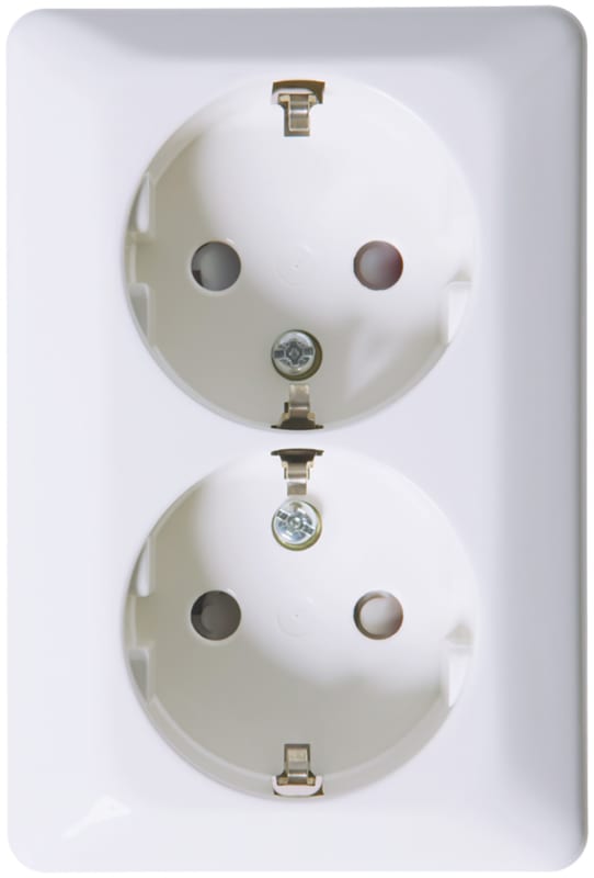 RS Double Socket Outlet with Earth, Polar-White (EKO07684)