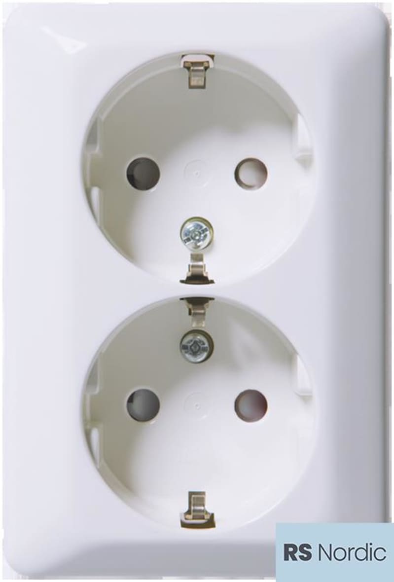 ELKO RS Jacket for Double Socket Outlet with Earth Pure White (EKO07696)