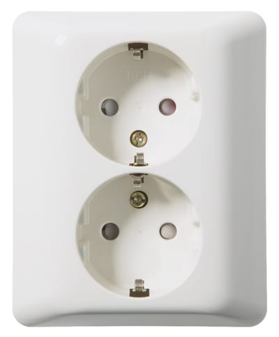 RS1091 PT Socket Outlet with Earth, Recessed, Polar-White