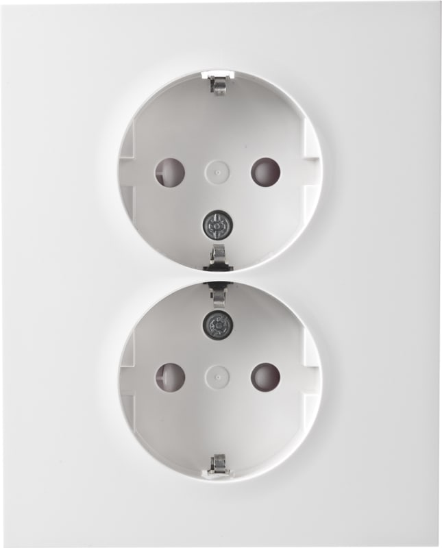 ELKO Plus Double Split-Phase Socket Outlet with Earth POLAR WHITE (EKO06926)