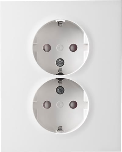ELKO Plus Double Split-Phase Socket Outlet with Earth POLAR WHITE
