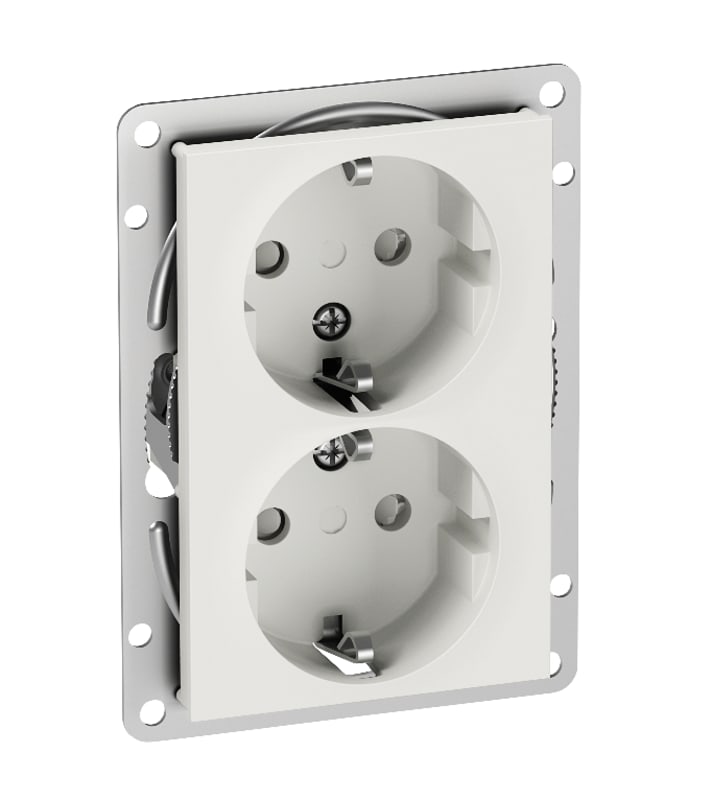 Plus option double socket POLAR WHITE (EKO04807)