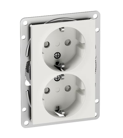 Plus option double socket POLAR WHITE
