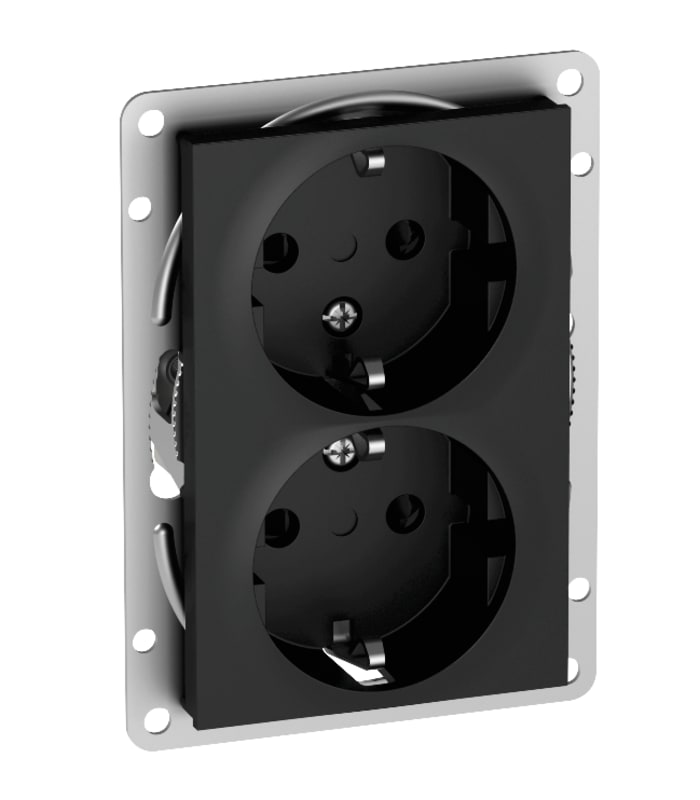 Plus option double socket Black (EKO04809)