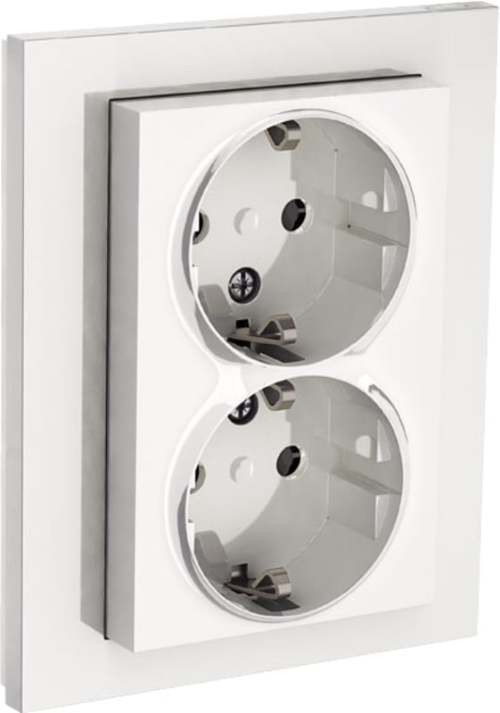ELKO Plus Double Rehab Socket Outlet with Earth POLAR WHITE (EKO05170)