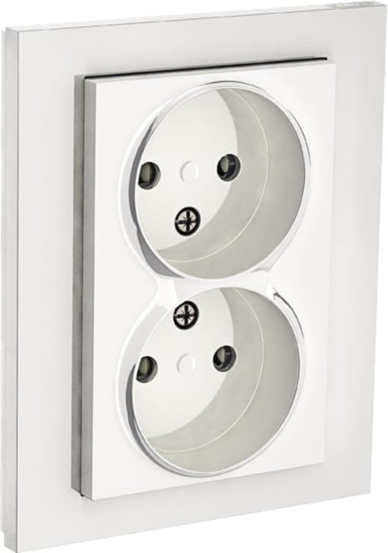 ELKO EKO05167 Plus Double Rehab Socket without Earth, Havplast White