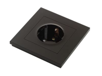 ELKO Plus Single Socket Flush-Mounted with Earth Black