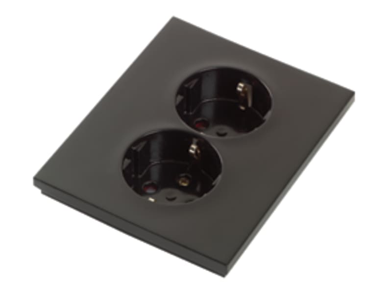 ELKO Plus Double Socket Flush-Mounted with Earth Black (EKO03780)