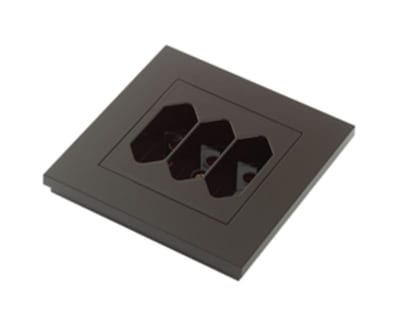 ELKO Plus Europlug 3-Way Flush-Mounted Socket Black