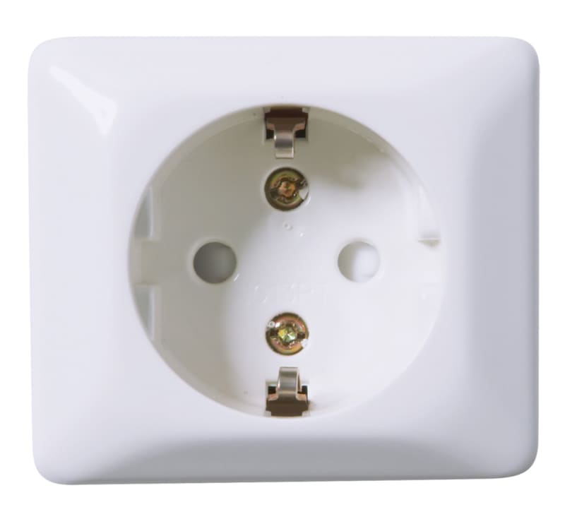 ELKO RS Single Surface-Mounted Socket Outlet with Earth Pure White (EKO07672)