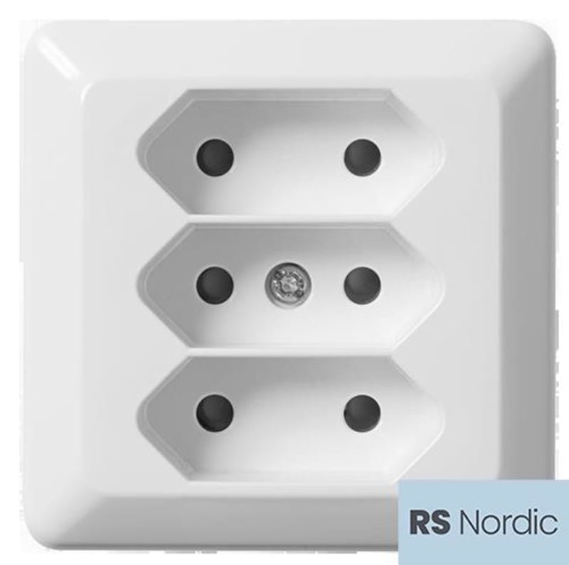 Three-Way EURO socket Surface RS PURE WHITE (EKO07461)