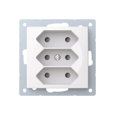 SAGA Flush Socket Euro 3-Way without Frame