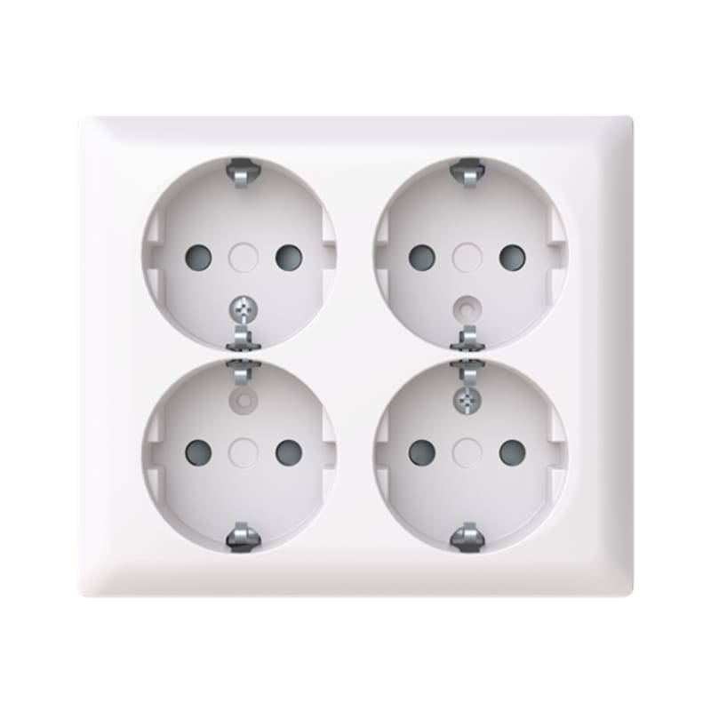 ABB SAGA Wall-Mounted Socket Outlet 4-Way White (404EA-916)