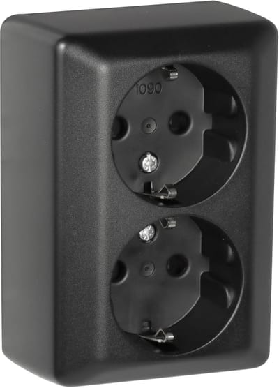 ELKO RS1090 PT Surface-Mounted Socket Outlet with Earth Black
